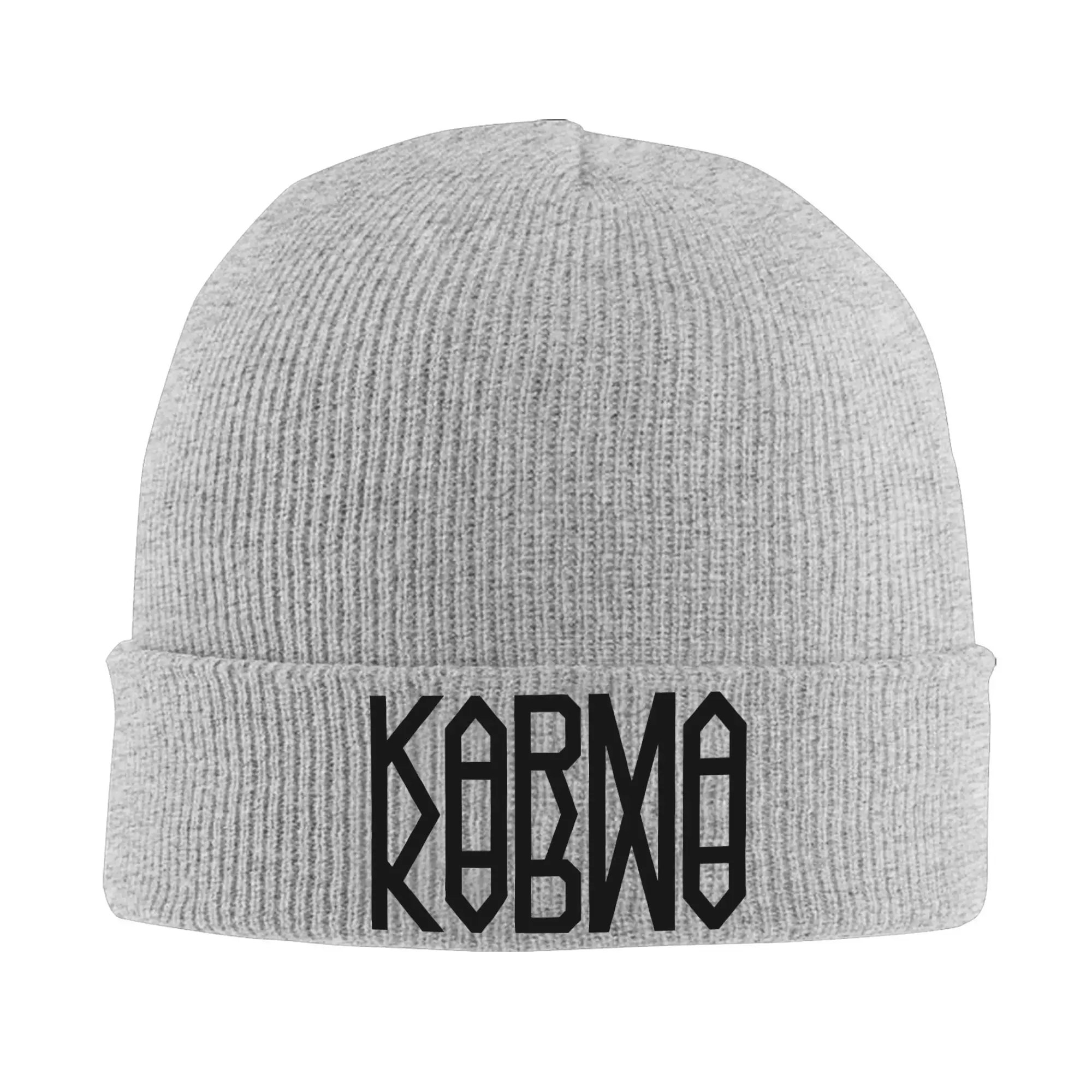 

Men Women Kpop Album KARMA Beanie Hats Street Knit Hat Winter Gym Caps Graphic Elastic Bonnet Hats