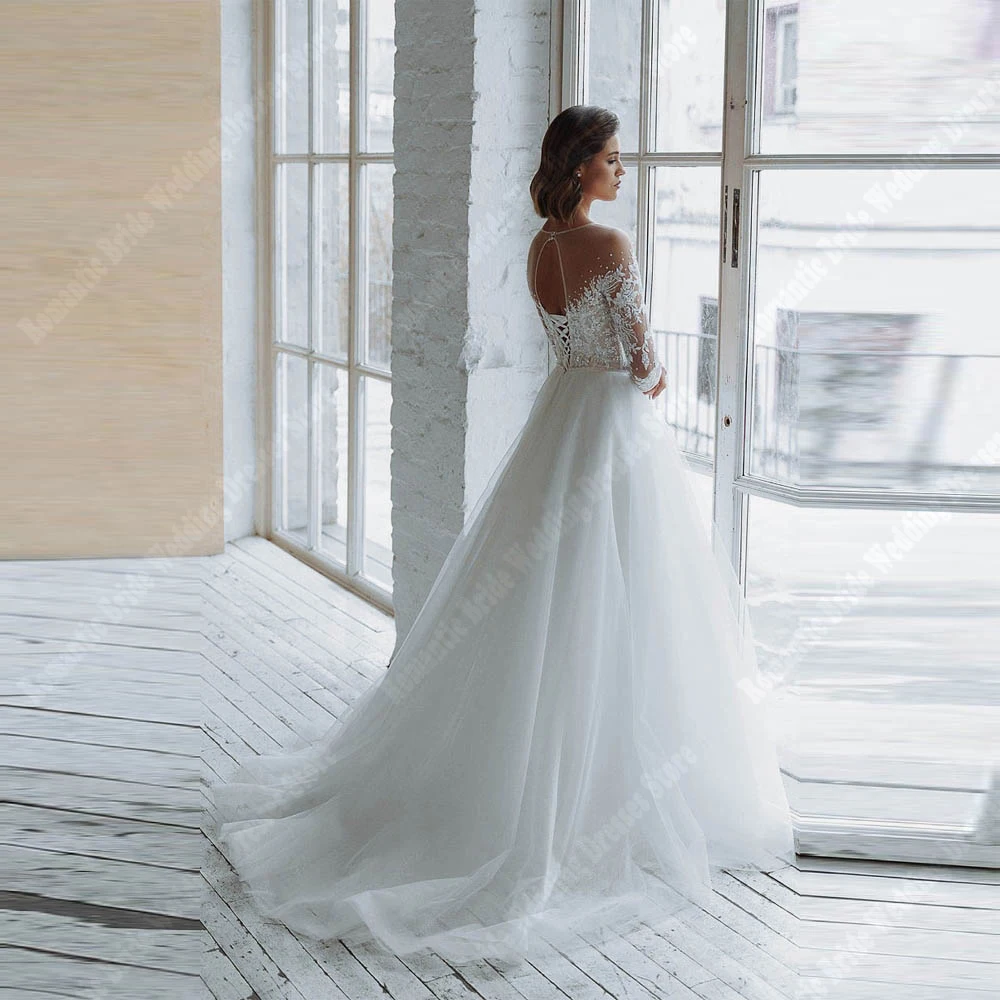 Robes de mariée élégantes pour femmes, col en fibre V, patients en tulle, quelle que soit la tension icide, longueur de vadrouille, robes éducatives pour femmes