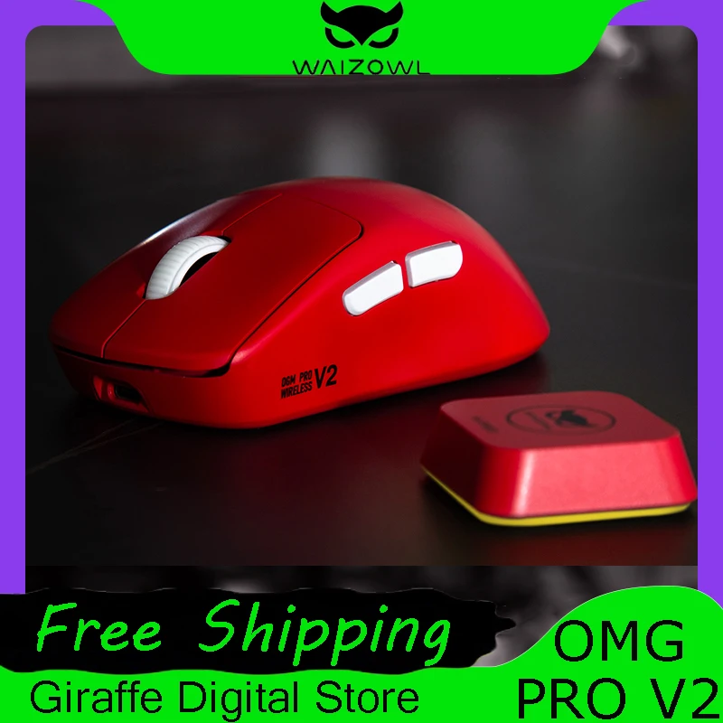 

Waizowl Ogm Pro V2 Wireless Mouse 8K PAW3950 Surpass Speed Three-mode E-sports Gaming Mouse Lightweight PC Gamer Accessories