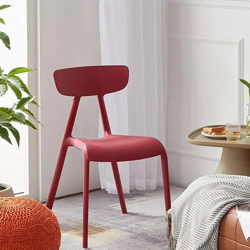 Lounge Nordischer Kunststoffstuhl Designer Skandinavischer moderner Esszimmerstuhl Rückenlehne Friseur Bar Balkon Möbel Weiche Möbel