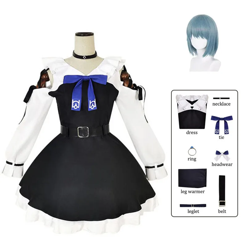 

Miki Sayaka Cosplay Costume Black Dress Anime Puella Magi Madoka Magica Suit Wig Women Girls Halloween Carnival Party Outfits