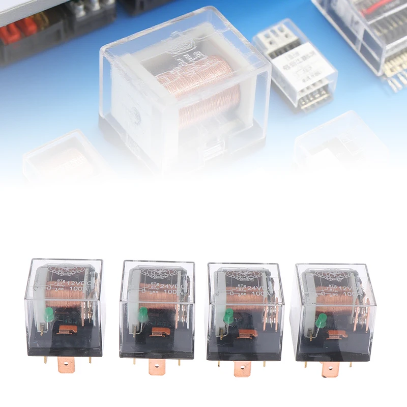 Waterproof Automotive Relay 12v/24v 100a 4pin/5pin Spdt Control Car Relays 2.8*2.8*2.5cm