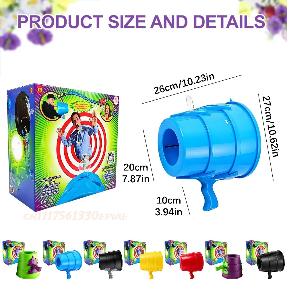 Air Cannon Handheld Bullseye Air Blaster Toy for Adults Single Shot Air Blaster Vortex Cannon Toys, Air Shooter Blowing Gun