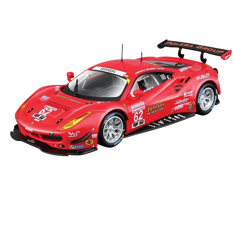 Bburago-Ferrari 488 GTE 2017 WRC Ferrari Car Modelo, Ferrari fundido de liga, carro esporte, brinquedo de coleção, Racing Kid Presente, 1:43