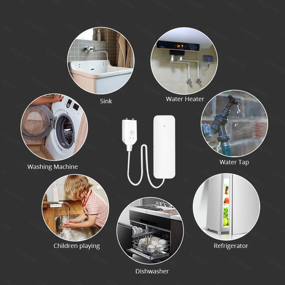 WL-898WT Tuya Wifi Water Leakage Alarm Water Immersion Detector Overflow Sensor Simple lnstallation