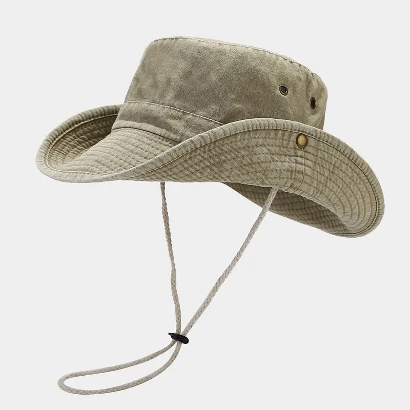 2024 Four Seasons Cotton Solid Bucket Hat Fisherman Hat Outdoor Travel Sun Cap for Men and Women