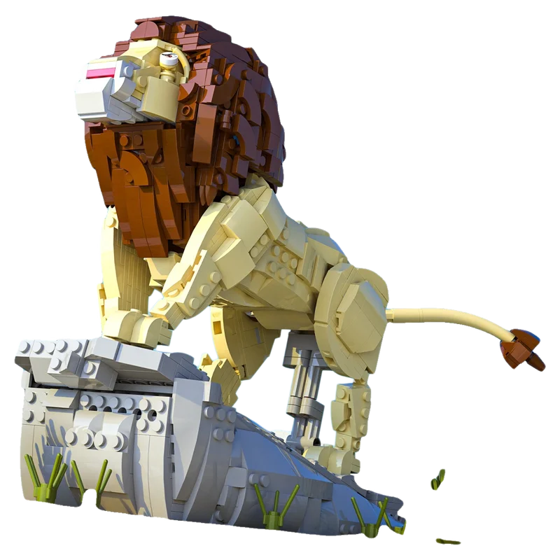 1361 Stück Bausteine der Tierserie, MOC-Löwe, König des Waldes, Sammlerstück, Tischdekoration, Jungenspielzeug