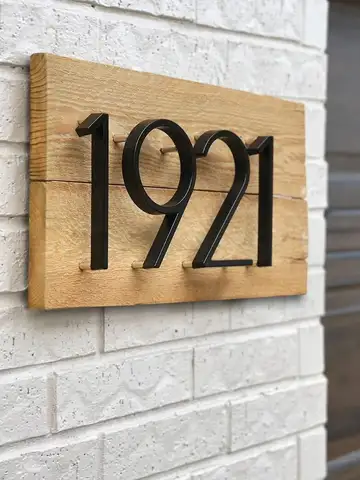 1pc 125mm número de casa flutuante ao ar livre 5 polegada preto liga zinco carta apartamento números da porta caixa de correio sinal de endereço # 0-9