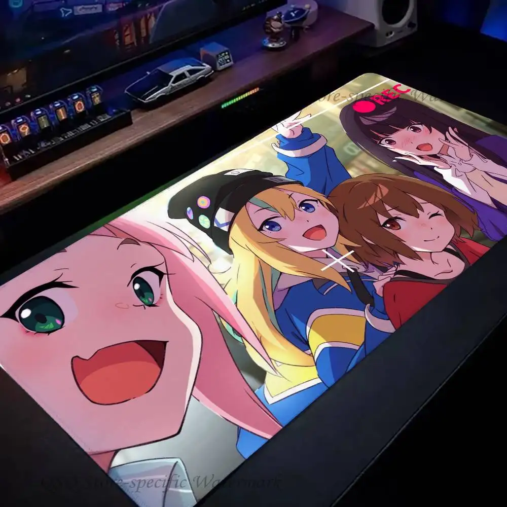 Jellyfish Can't Swim In The Night Anime Mousepad Non-slip Suitable For Office Computers Laptops E-sports Game Desk Mats XXL