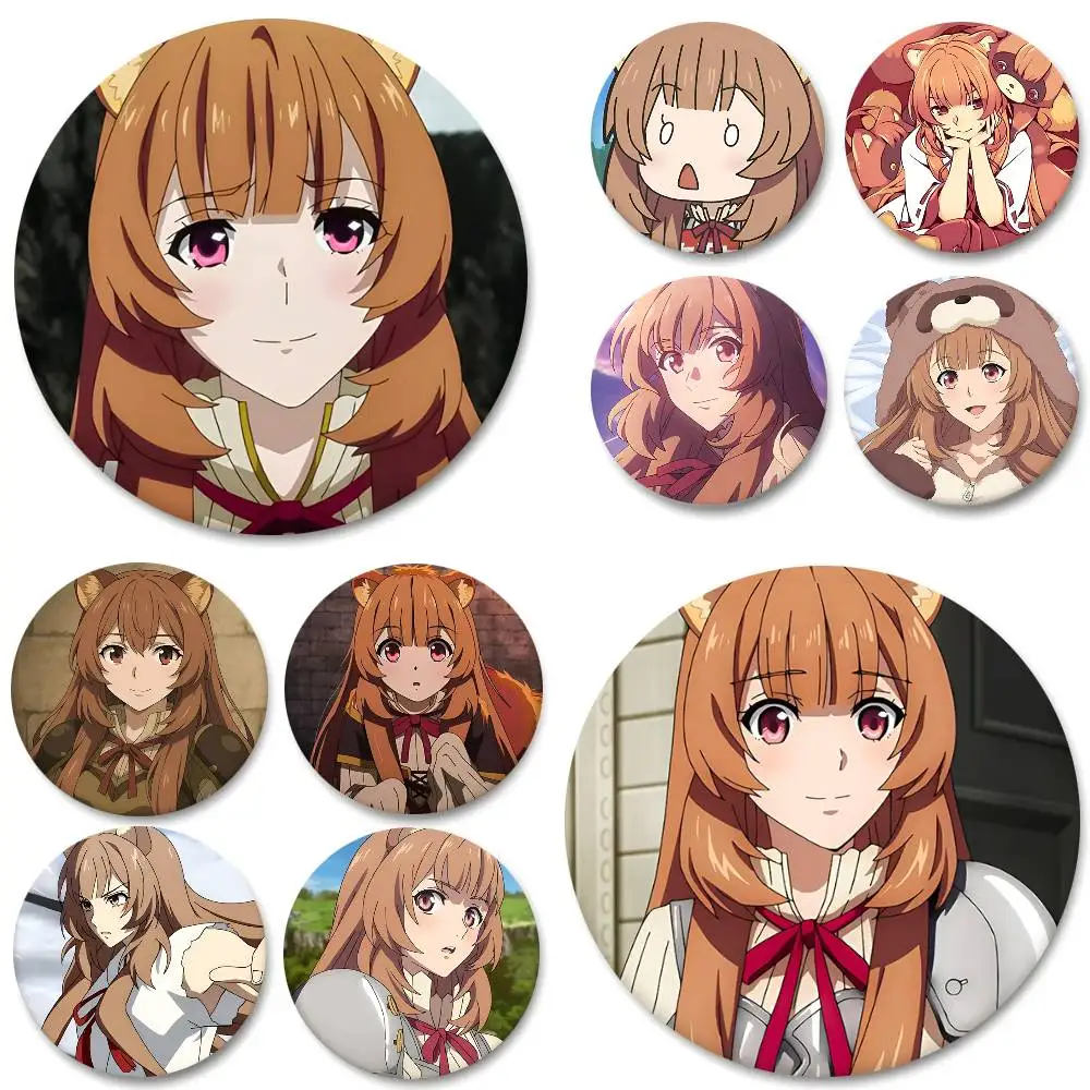 The Rising Of The Shield Hero Raphtalia Round Badge Creative Brooch Clothing Backpack Accessories Lapel Pin