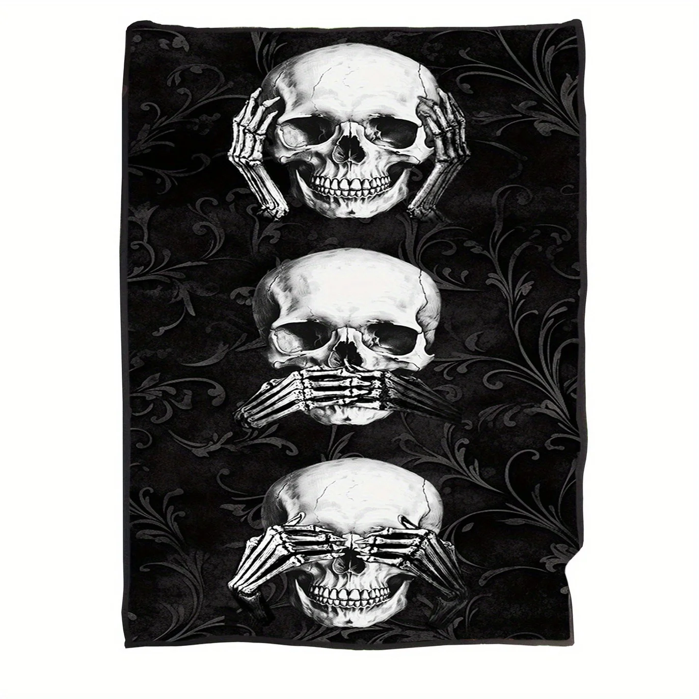 Contemporary Skull Throw Blanket, Soft Light‑Warm All‑Season Blanket for Sofa & Bed, Skeleton Theme