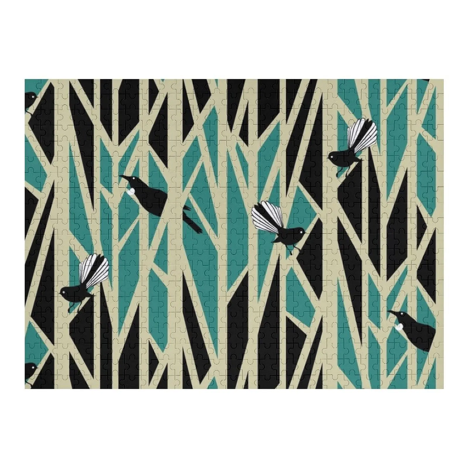 

Tui and Fantail on Trees Jigsaw Puzzle Personalised Jigsaw Personalized Gift Ideas Custom Wooden Name Puzzle