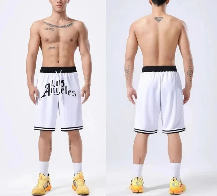 American Basketball Shorts Men Over-the-knee Ball Pants 3D Printed Loose Running Training Fitness Board Gym Short Pants Moto