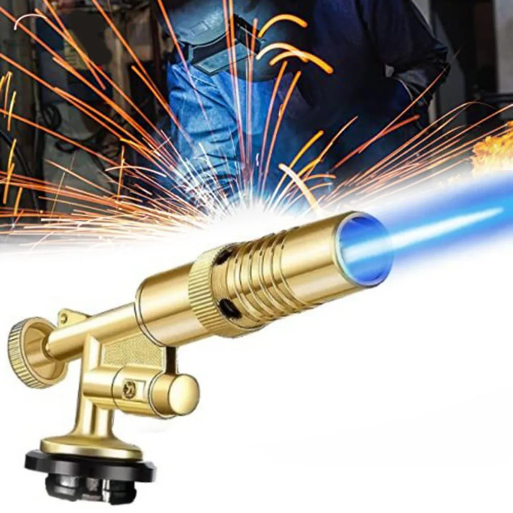 High-Temperature Gas Burner Welding Torch Gold Portable Welding Gas Torch Flame Gas Blow Torch For BBQ Welding & Cooking