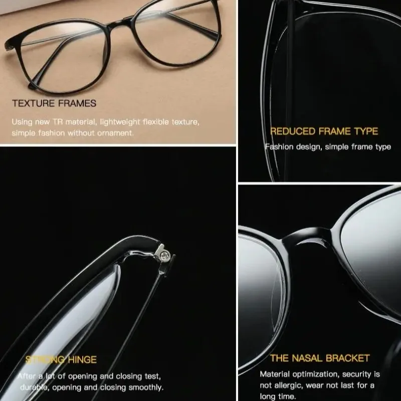 TR90 نظارات قصر النظر المحايدة بإطار رفيع وأرجل النظارات المعدنية ومرونة ناعمة - مريحة في الارتداء نظارات مضادة للضوء الأزرق