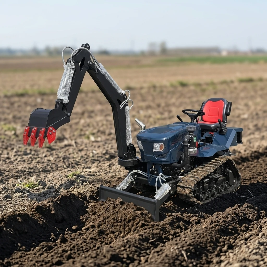 

Customize 35HP 4WD Crawler Tractor Agricultural Farm Tractor With Rotary Tiller And Plow Attachment