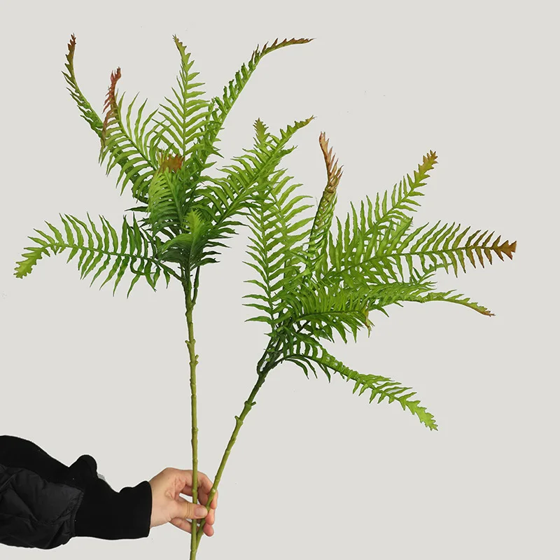1 pièces artificielle en plastique vert fougère plante branche feuilles herbe arbustes jardin décor à la maison F922