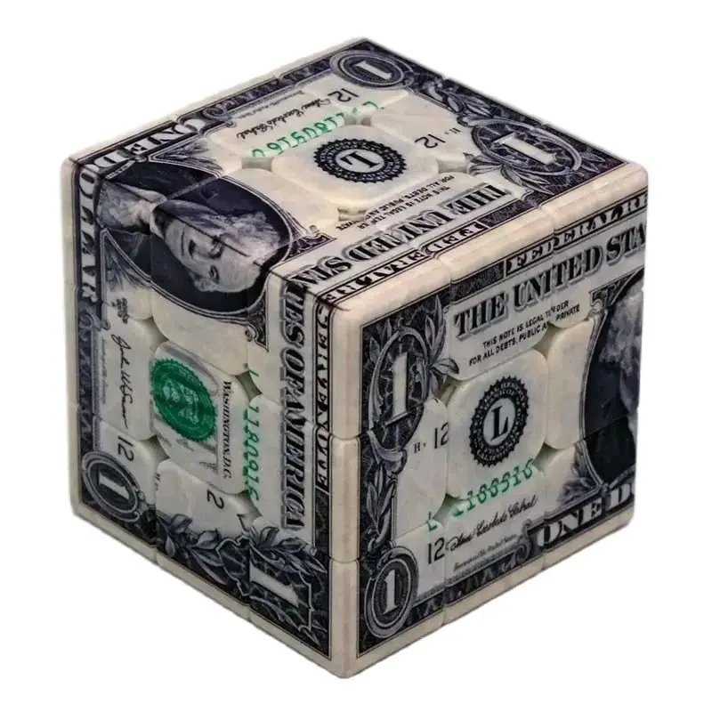 Creative 1&100 US Dollar Magic Cube Pattern Printing Professional Puzzle Speed Cube Education Children Adult Gifts Toys