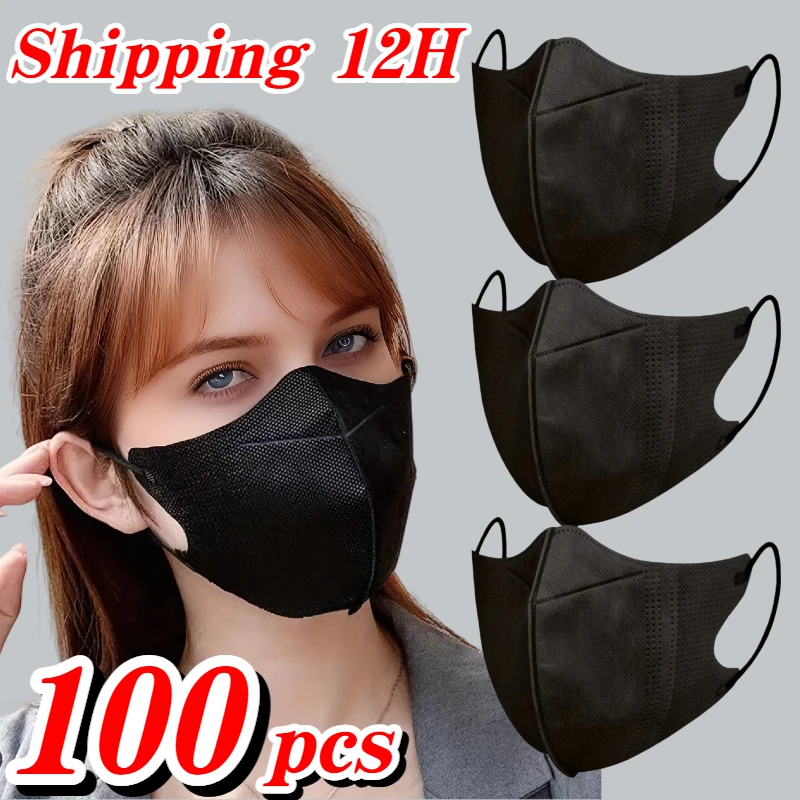 100pcs3D three-dimensional disposable protective mask-outdoor, home, commuting, office, school, unisex high value.