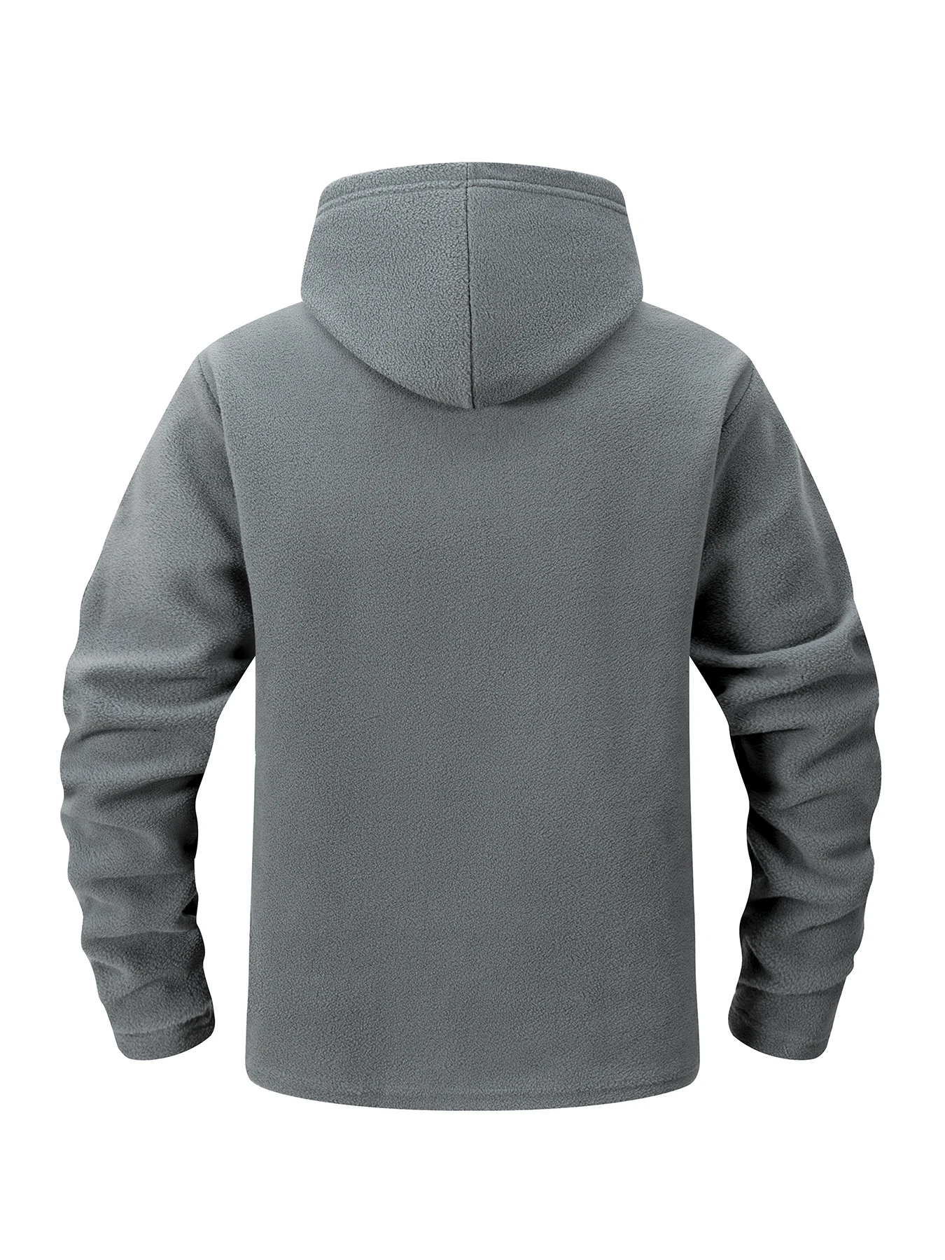 Men Full Zip Fleece Hoodie Jacket Tactical Multi Zipper Pockets Arm Patch Winter Outdoor Casual Hooded Coat