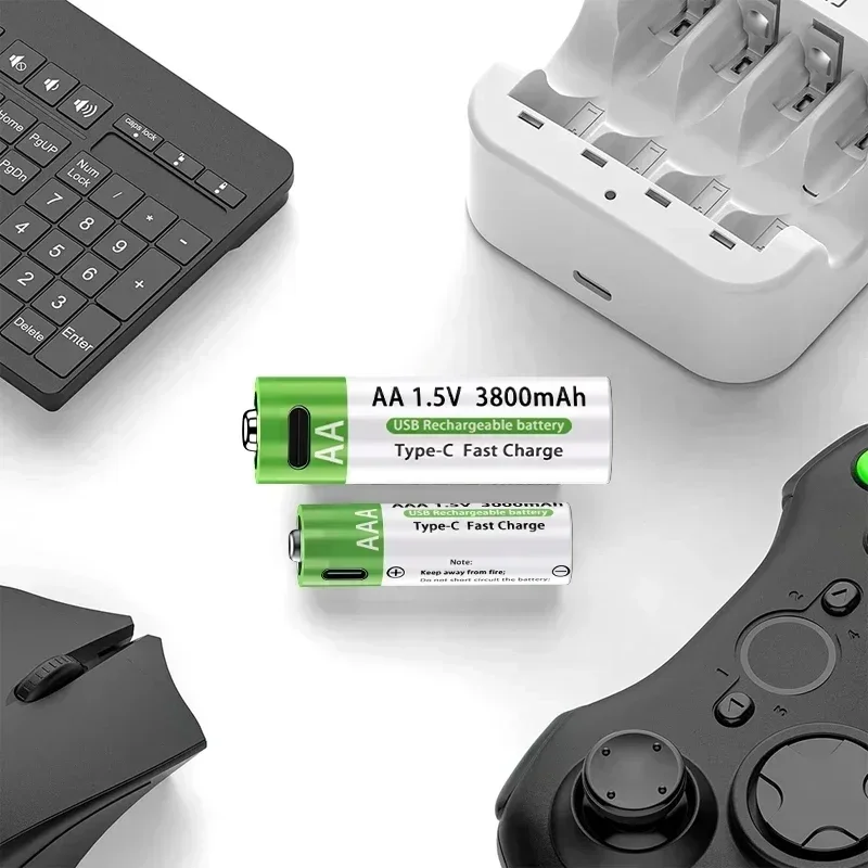 Rechargeable AA AAA Alkaline Batteries 1.5V 3800-3000mAh Long Lasting Battery for Flashlights Toys Clocks MP3 Players Daily Use