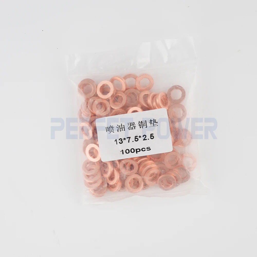 

100pcs/bag 13*7.5*2.5mm Fuel Injector Nozzle Gasket for Common Rail Fuel Injector