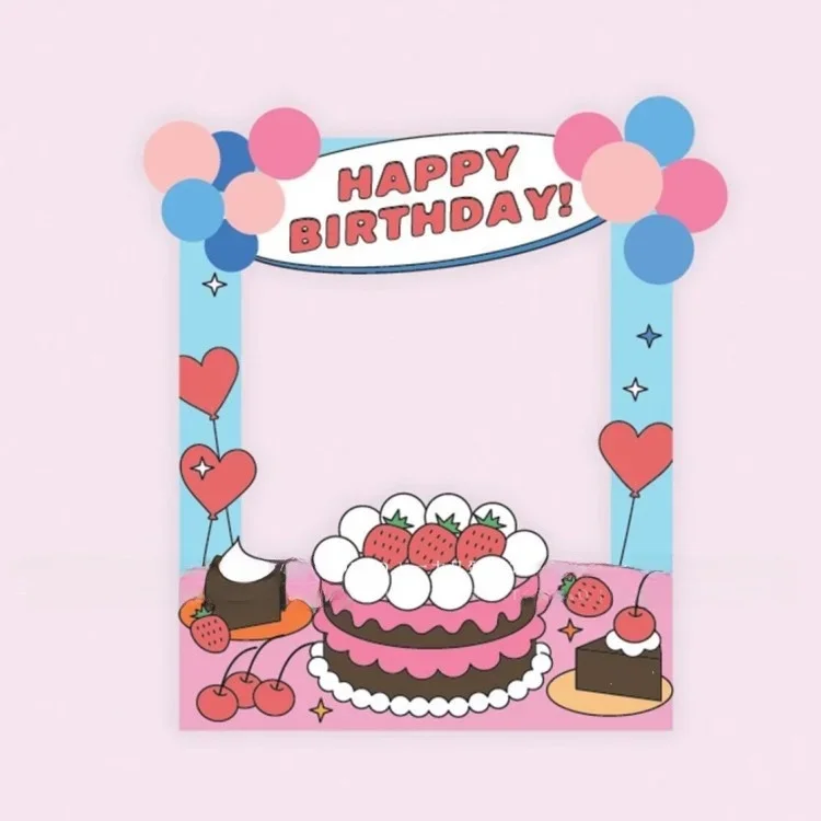 Festive Atmosphere Children's Birthday Party Decoration Props Photo-taking Equipment Stand Frame KT Board Material