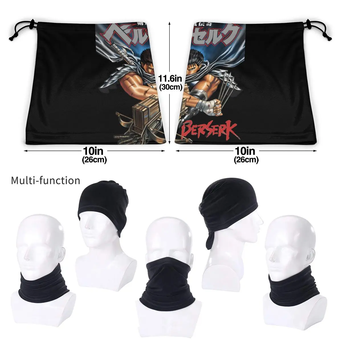 Berserk garts Manga Anime z mikrofibry ocieplacz na szyję chustka Unisex moda alpinistyczna