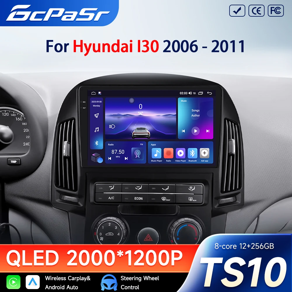 Carplay Car Radio For Hyundai I30 2006 2007 2008 2009 2010 2011Android Auto Stereo Multimedia Video Player 5G WIFI Player Screen