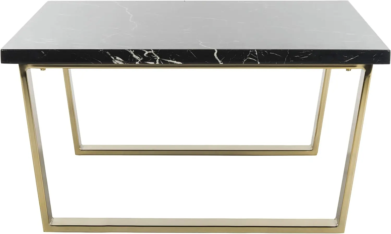 โต๊ะกาแฟโฮม คาร์เมน แกลม ลายหินอ่อนเทียมสีดำและทองเหลือง