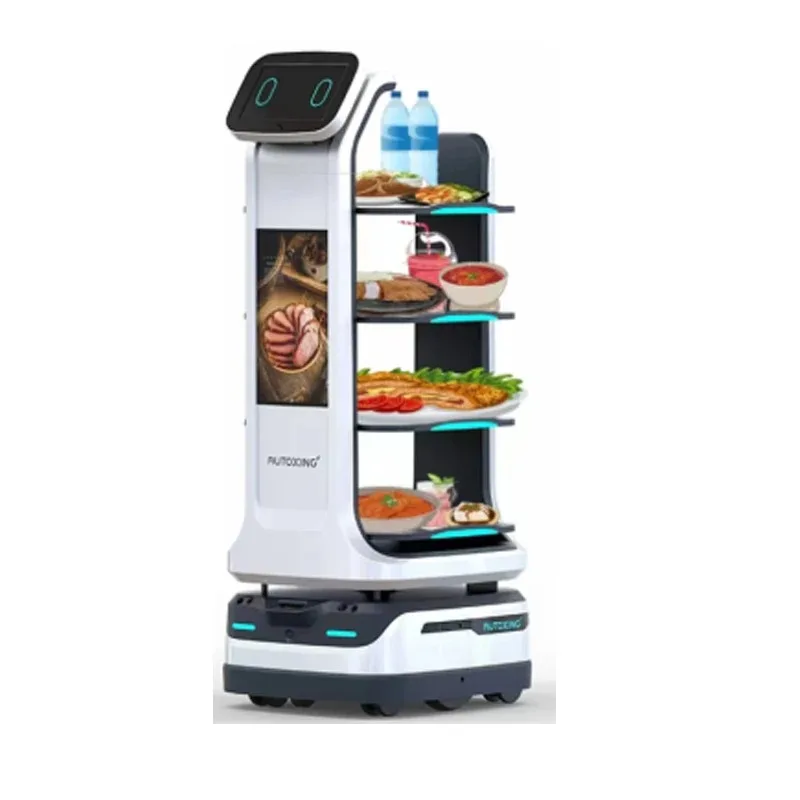 روبوت توصيل الطعام روبوت الخدمة الذكية الملاحة التلقائية مطعم توصيل الطعام الروبوتات الروبوت النادل الذكي #4