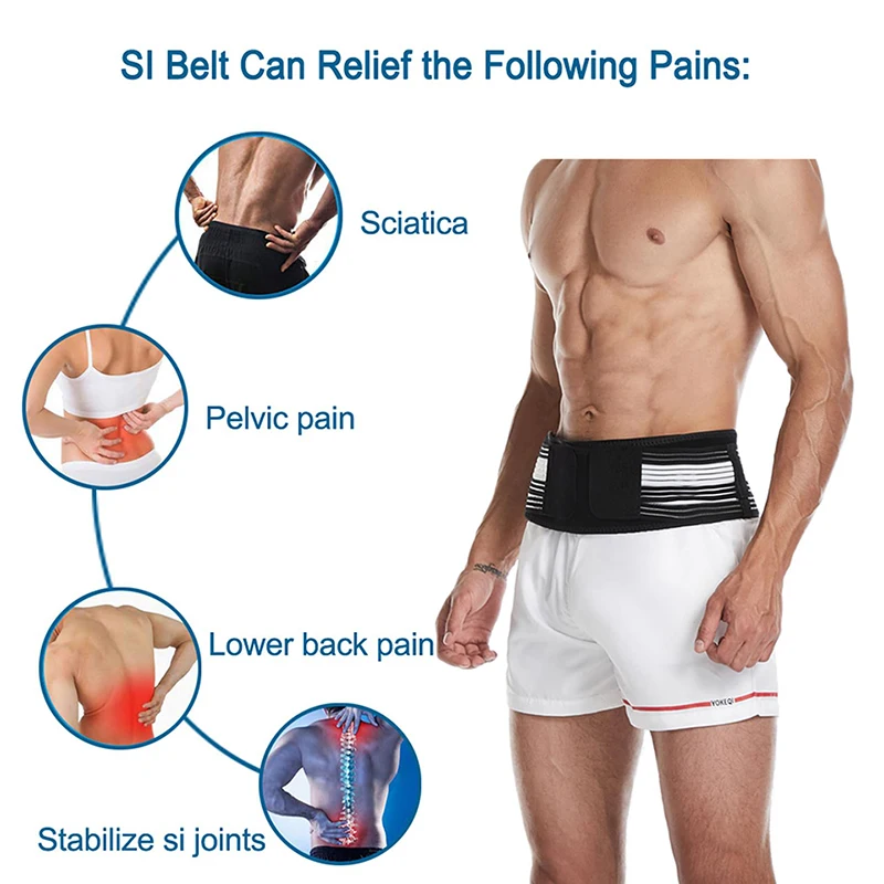 Sacroiliac SI Hip Belt For Women And Men Lower Back Support Belt Compression Hip Brace for Pelvis, Joint, Lumbar & Sciatica Pain