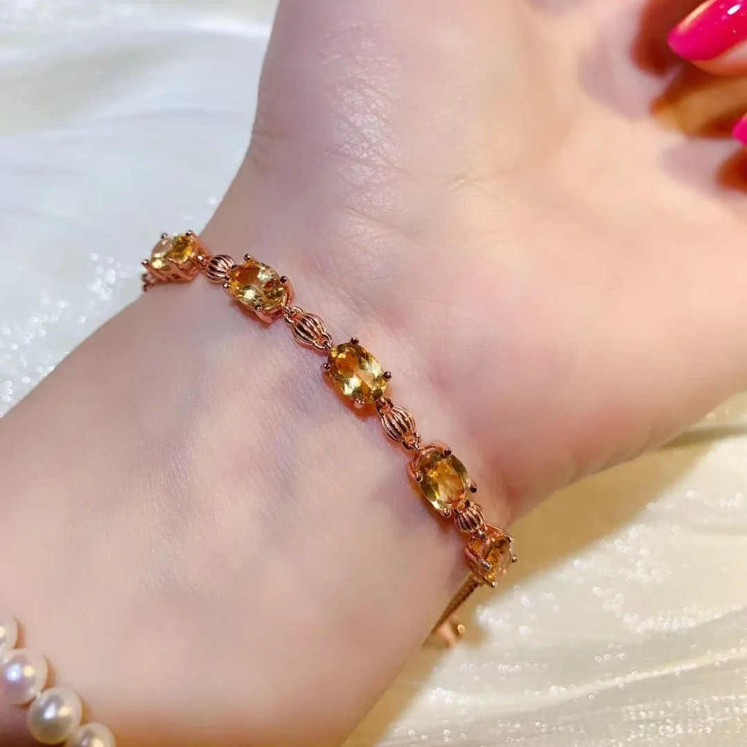 New Model High Quality Natural Crystal Bracelet S925 Pure Silver Fashion Jewelry  Precious Gem Fashion Gift