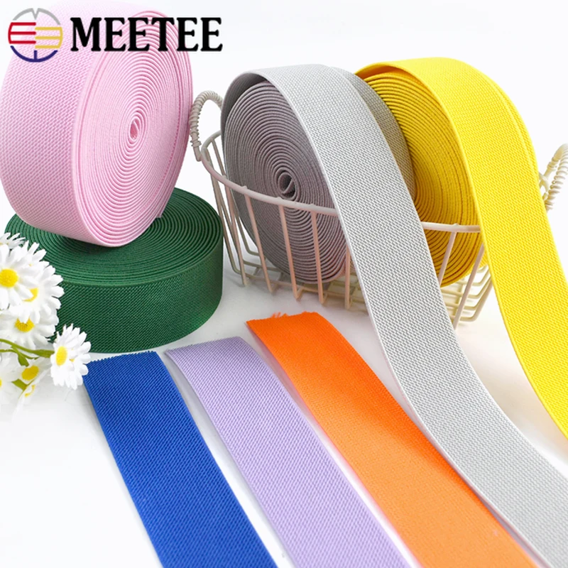 

5M 10-50mm Colored Nylon Elastic Band Bar Strap Clothes Stretch Tape Underwear Belt Sling Rubber Bands DIY Sewing Accessories