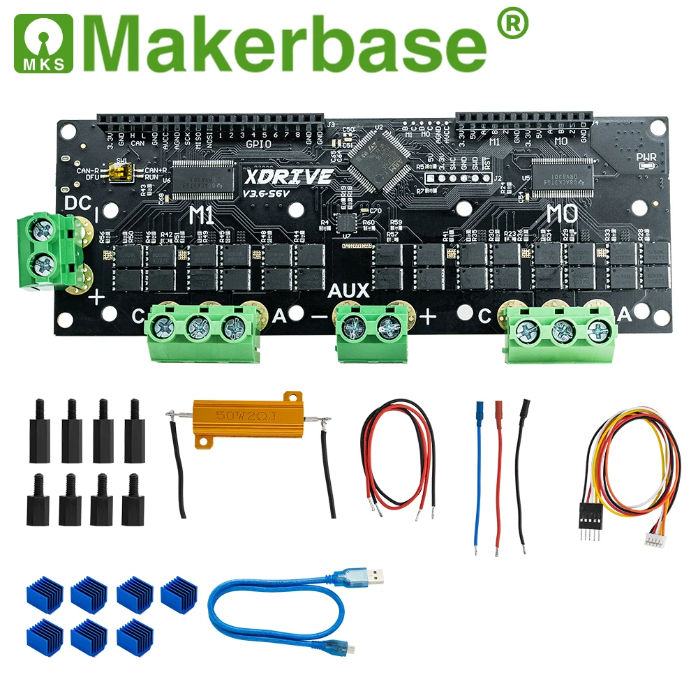 Makerbase MKS XDRIVE 56v uiterst nauwkeurige borstelloze servomotorcontroller, gebaseerd op ODrv V3.6-upgrade.