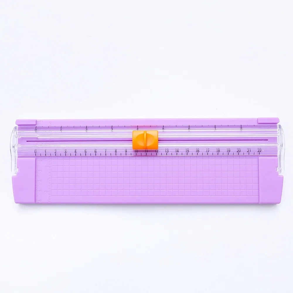 Purple/Pink/Orange/Blue/White A4 Paper Trimmer Clear Scale 220*60mm Cutting Size Paper Cutter Side Ruler Burrs Free