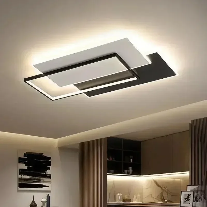 Простая круглая квадратная домашняя новая современная светодиодная люстра с затемнением для гостиной, столовой, кухни, спальни, зала, лампы, внутреннее освещение