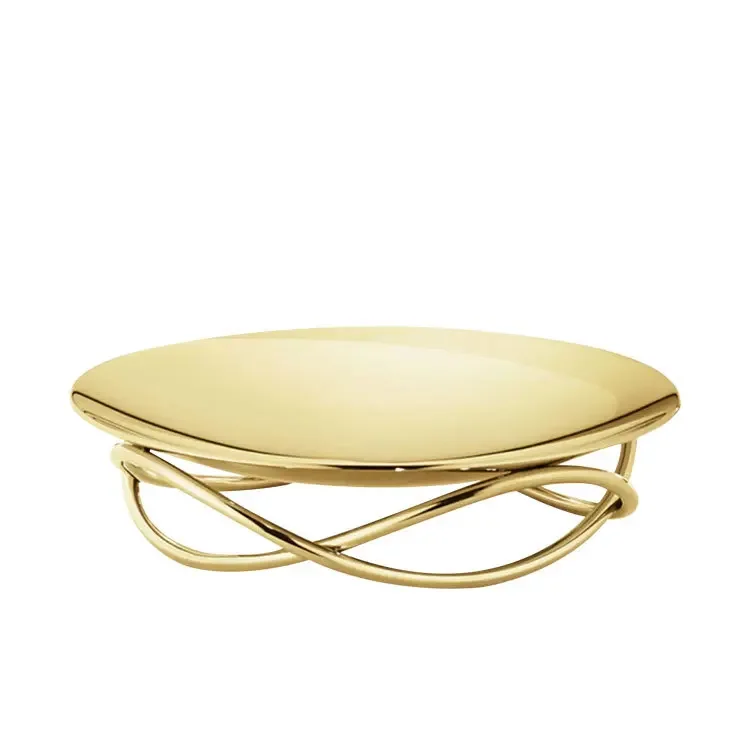 

Simple now light luxury gold bowl round fruit plate ornament sales office living room entrance