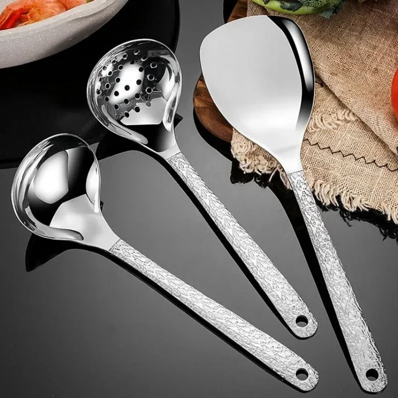 

3pcs/set 304 Stainless Steel Cooking Utensils Sets Shovel Leaky Spoon and Soup Ladle Restaurant Household Kitchen Cooking Tools