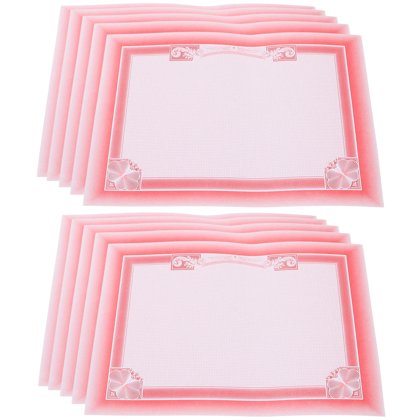 10 Stück 10 BlattBlankDiplomaCertificateInnerPaper16KRedWhitePrintableWritableSmoothFloralBorderForAwardsGraduationCardStock