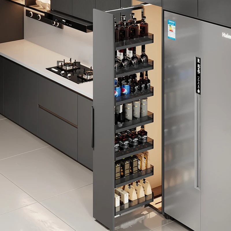 

High and deep basket heaven and earth rail damping guide rail big monster snack cabinet high cabinet basket drawer type kitchen