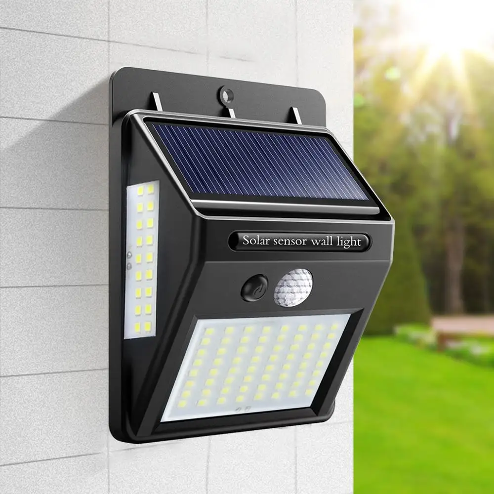 100 LED Solar Light Outdoor Wall Solar Lamp Motion Sensor Solar Powered Waterproof Sunlight Street Light for Garden Decoration