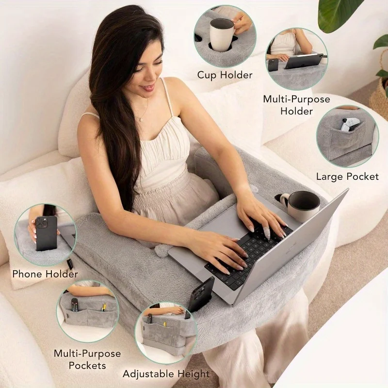 

Memory sponge arm support pillow for office desk and gaming, relieving shoulder and neck pain. Memory sponge reading pillow for