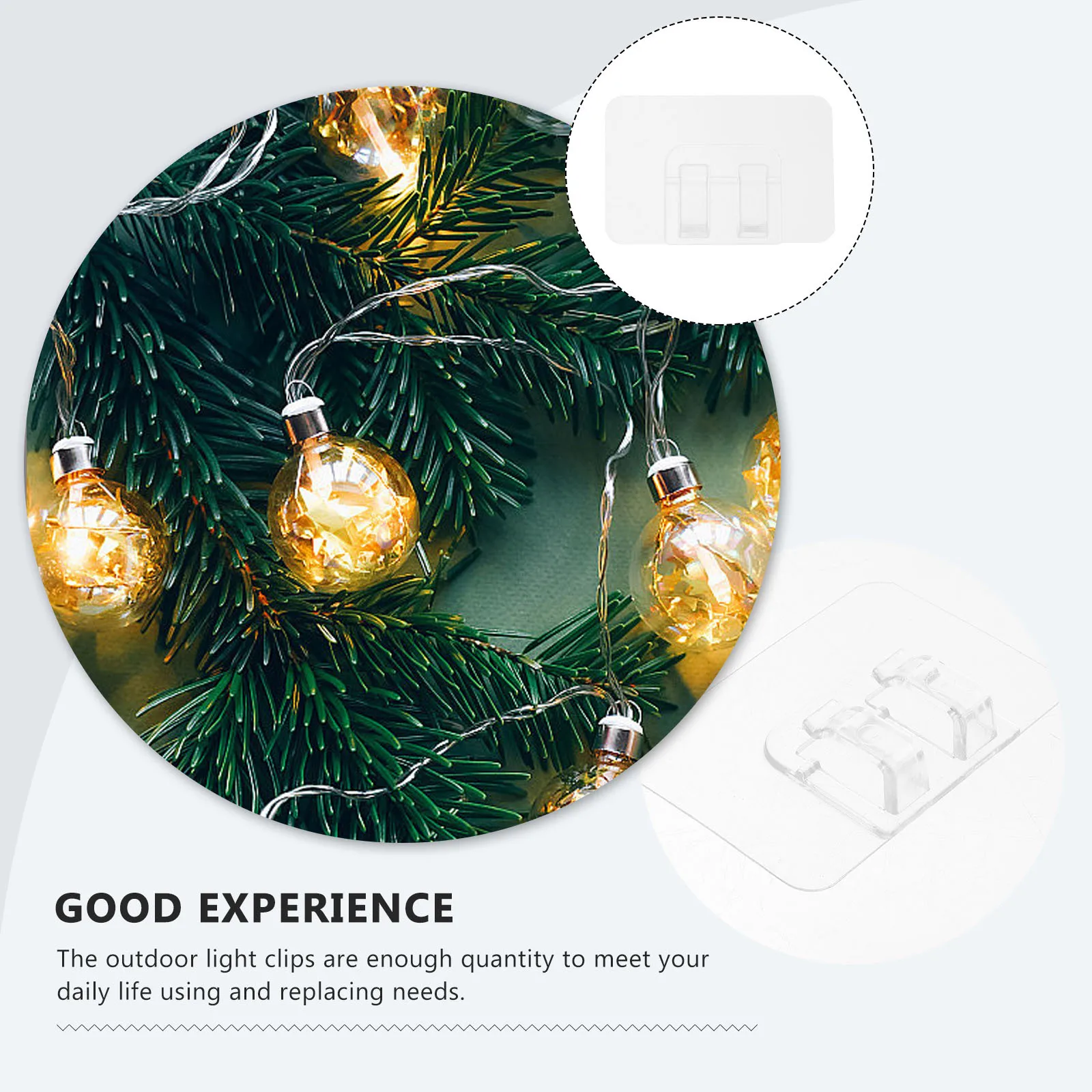 

50Pcs Outdoor Transparent Light Clips for String Lights Cable Holders Hanging Hooks Suitable for Christmas and Rope Lights
