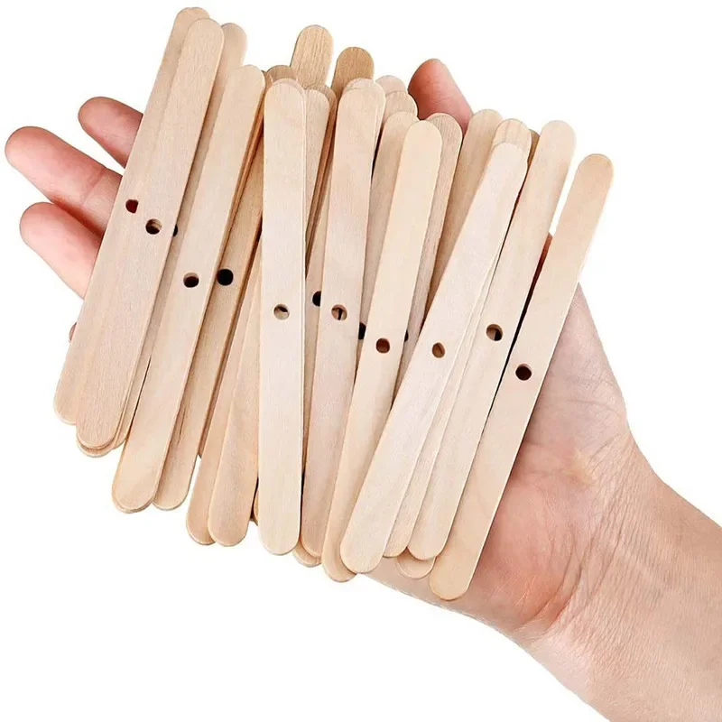 50PCS Wooden Candle Wick Holder Centering Device for DIY Handmade Candle Making Crafts Tools Wood Wick Holder for Candles