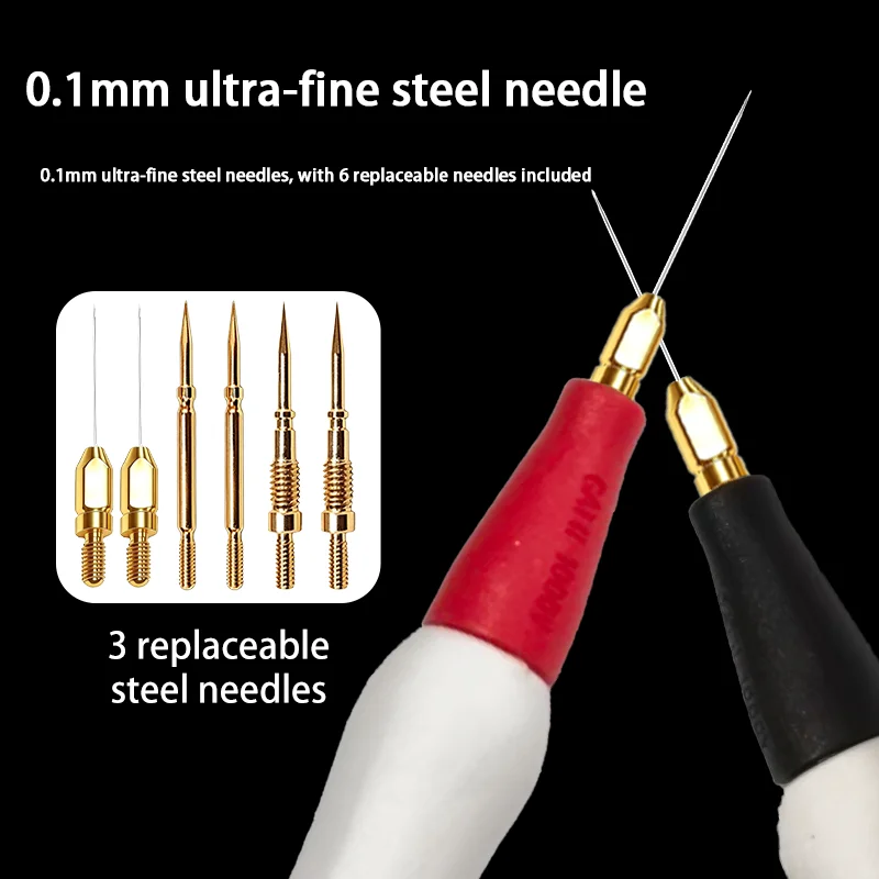 WYLIE BT-22 1000V 20A Extra Tip Multimeter Test Probe Pen 0.1mm Ultra Fine Replaceable Needle Leads for Electronics Repair