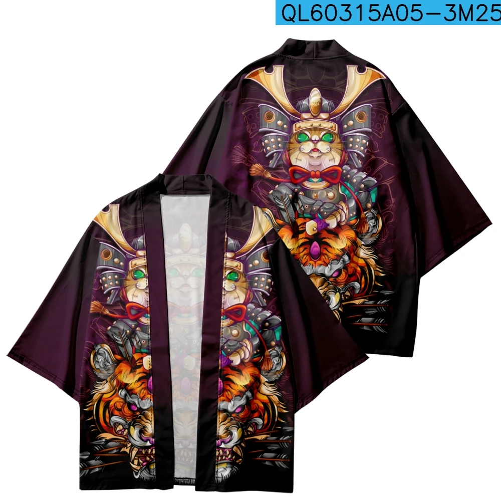 

Chinese Style Tiger Yukata Woman Cardigan Japanese Kimono Traditional Japan Streetwear Men Loose Clothing
