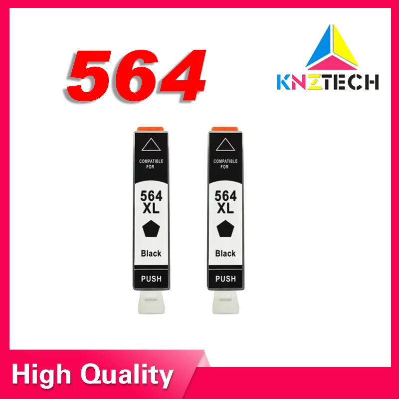 2PCS black ink cartridge compatible for hp 564 XL for hp564 Photosmart 5510/5511/5512/5514/5515/5520/5522/ 5525/6510/6512/6515