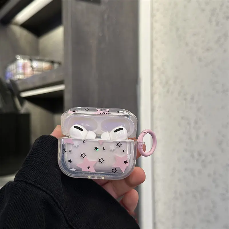 Fashion Star Graphic Wireless Earphones Case for Airpods Pro 1 2 3 Generation Case Japanese Style Y2k Harajuku Goth Airpods Case