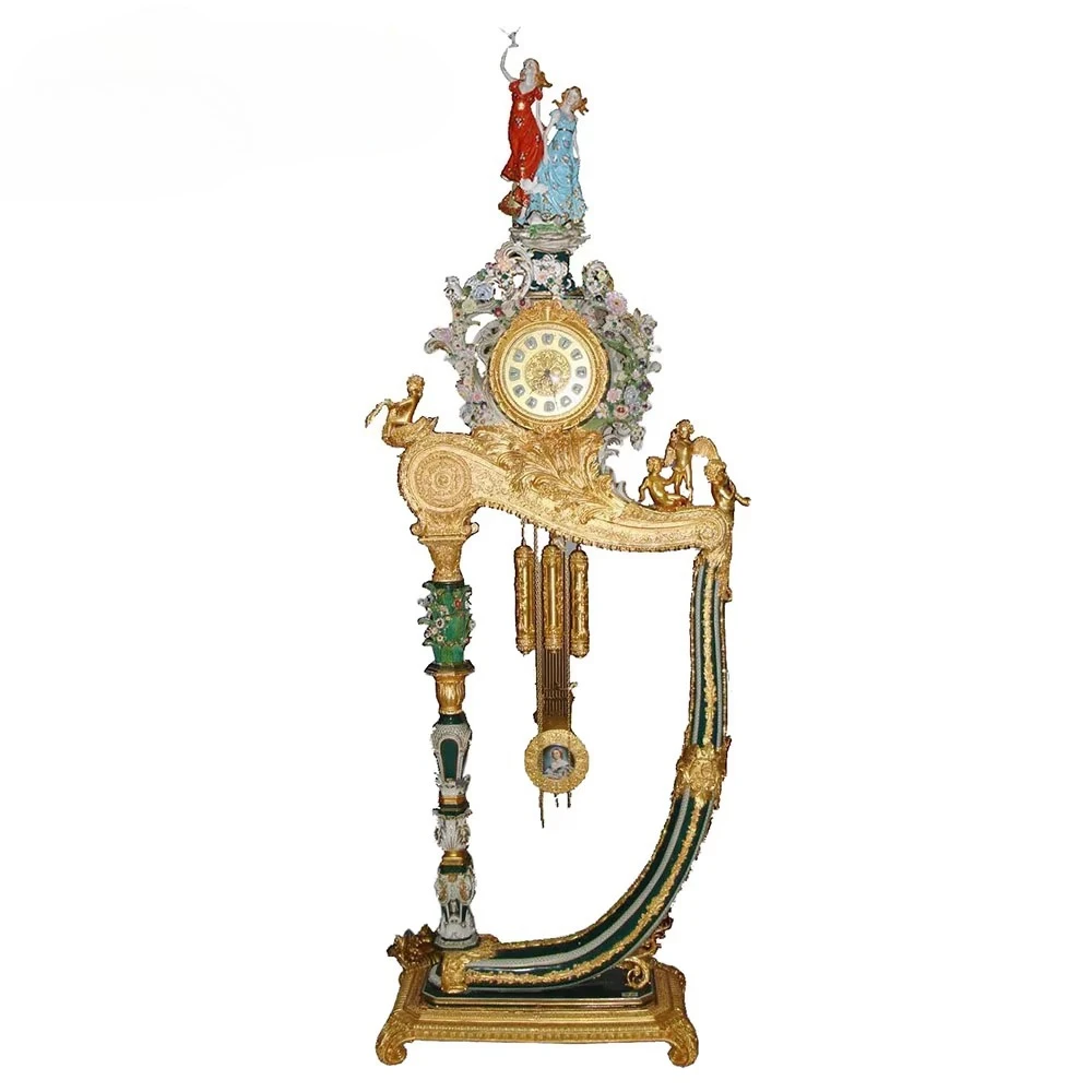 Office Room Creative Clock Light Villa French Ceramic Decoration High-end Retro Clock